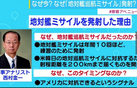 北朝鮮　4週連続の発射は“地対艦巡航ミサイル”、日本政府は非難せず