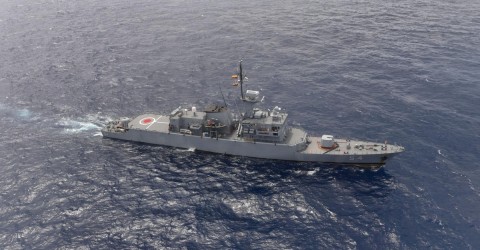 Military boat on the meridian 82, oceanic border between Colombia and Nicaragua