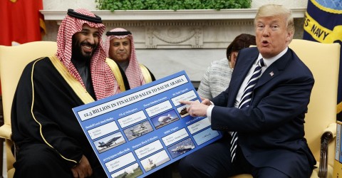 President Donald Trump and Saudi Crown Prince Mohammed bin Salman in the Oval Office in March. Photo: Evan Vucci /AP