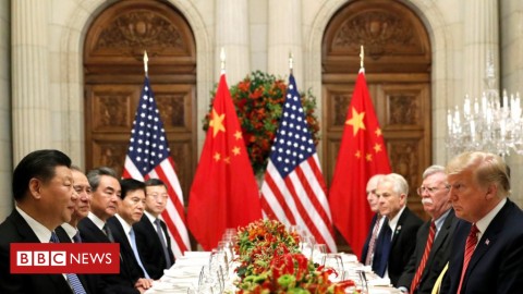 Mr Trump (front right) met Mr Xi (front left) after the G20 summit in Buenos Aires. Photo: Reuters