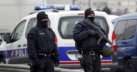 A police car drives in the streets of Strasbourg, eastern France, after a shooting on Dec. 11. Photo: Frederick Florin / AFP - Getty Images