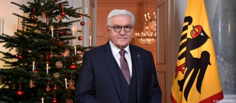 German President Frank Walter Steinmeier delivers his Christmas address. Photo: A. Hilse / Reuters