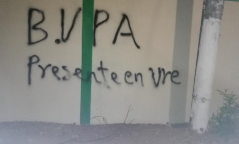 A wall painted by paramilitary group members.
