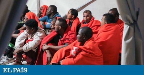 Several immigrants, some Asian among them in the Malaga port, last October