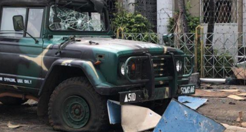 Debris lies scattered after a church bombing attack in Jolo, Sulu province, Philippines January 27, 2019. Armed Forces of the Philippines - Western Mindanao Command/Handout via Reuters