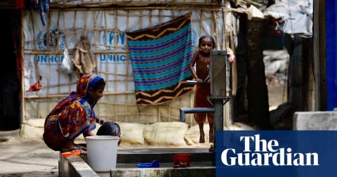  Refugees from Rakhine in Myanmar use a water pump at a refugee camp near Kutupalong, Bangladesh. Photo: KM Asad/AFP/Getty Images