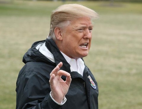 President Donald Trump speaks to the media before departing from the White House on March 8, 2019 in Washington, D.C. Photo: Mark Wilson/Getty Images