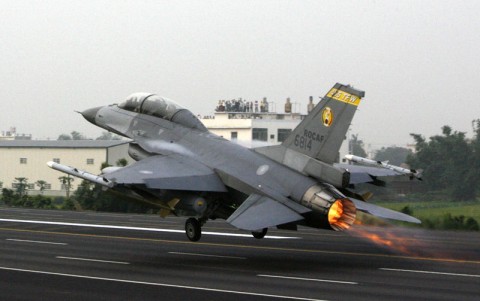 F16 fighter aircraft belonging to the Taiwan Air Force