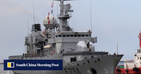 法國護衛艦Vendémiaire於4月6日航行於台灣海峽。