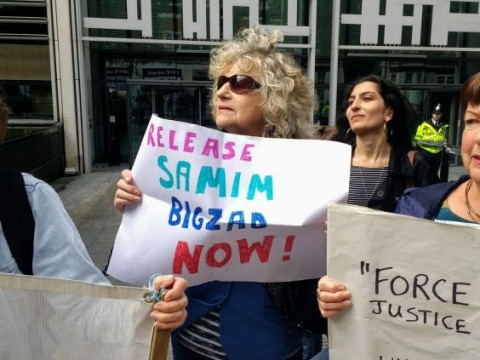 Protesters calling for the closure of Brook House at the Home Office in London on 6 September