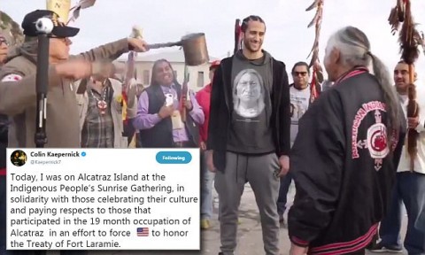 Colin Kaepernick speaks at 'Unthanksgiving Day' on Alcatraz