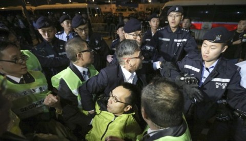 Protestors camped outside Legco removed as pan-dems protest rule changes