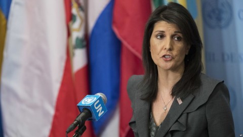 U.S. Ambassador to the United Nations Nikki Haley speaks to reporters, Jan. 2, 2018, at U.N. headquarters. (AP)