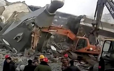 The remains of the church in Linfen, Shanxi. Photo: AP