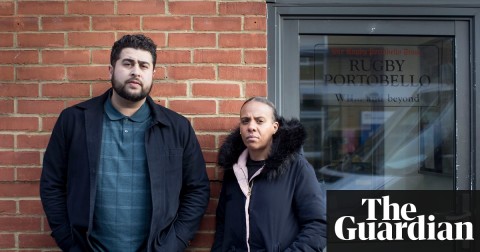 Shahin Sadafy and Natasha Elcock outside the Rugby Portobello Trust building. Photo: Alicia Canter for the Guardian