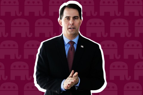 Wisconsin Gov. Scott Walker. Photos: Thinkstock and Scott Olson/Getty Images.