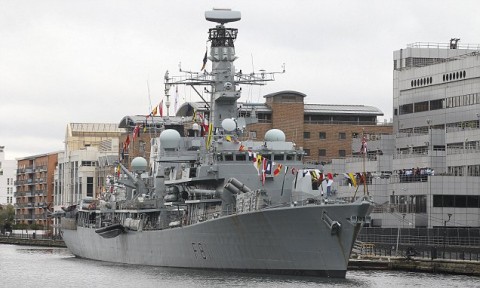 Smooth sailings? British anti-submarine frigate HMS Sutherland is to sail through the disputed South China Sea next month. Photo: Steve Bell/REX/Shutterstock