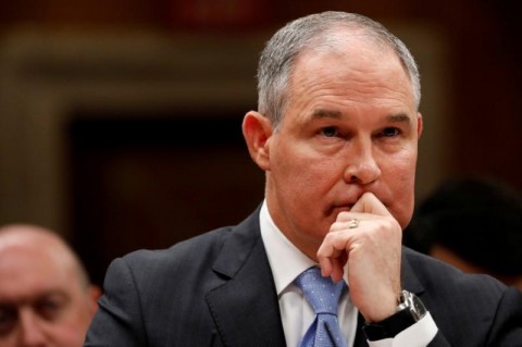 EPA Administrator Scott Pruitt testifies before a Senate Appropriations Subcommittee hearing on Capitol Hill in Washington, U.S., June 27, 2017. Photo: Aaron P. Bernstein/REUTERS