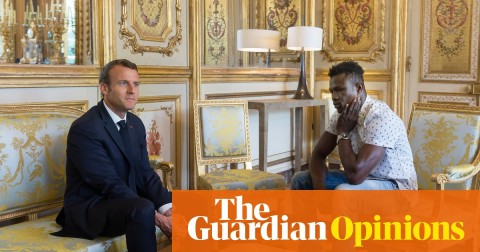 Mamoudou Gassama and President Macron