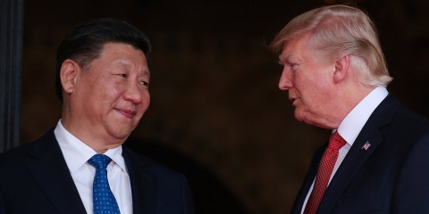 President Trump welcomes Chinese President Xi Jinping at Mar-a-Lago in Florida. Photo:Reuters/Carlos Barria