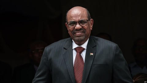 Sudan's President Omar Hassan al-Bashir prepares to make a speech before opening the Djibouti International Free Trade Zone in Djibouti on July 5, 2018. Photo: AFP