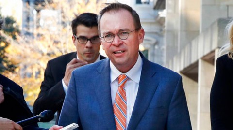 Mick Mulvaney returns to the Consumer Financial Protection Bureau in Washington, Monday afternoon, Nov. 27, 2017. Photo: Jacquelyn Martin / AP