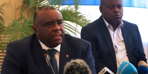 Jean-Pierre Bemba, hier vor der Presse in Kinshasa, 3. August